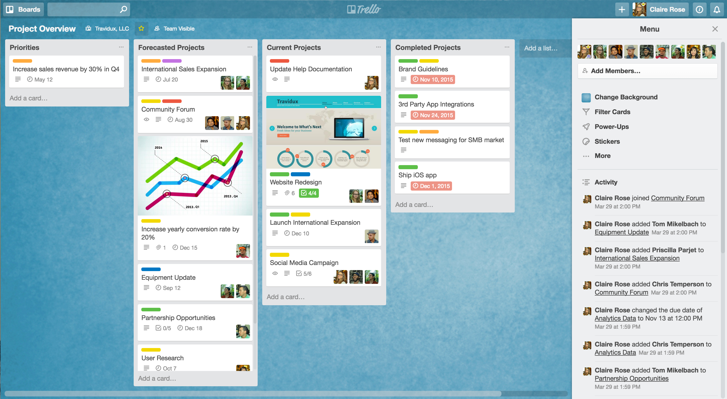 Trello board with Markdown.